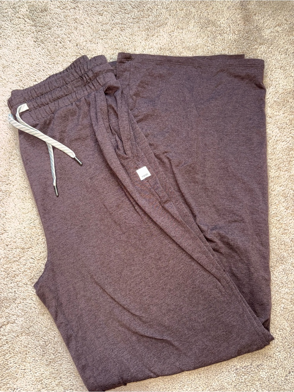 Vuori brown halo wide leg pants